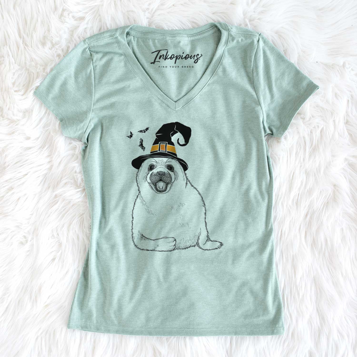 Witch Bub the Harp Seal - Women's V-neck Shirt