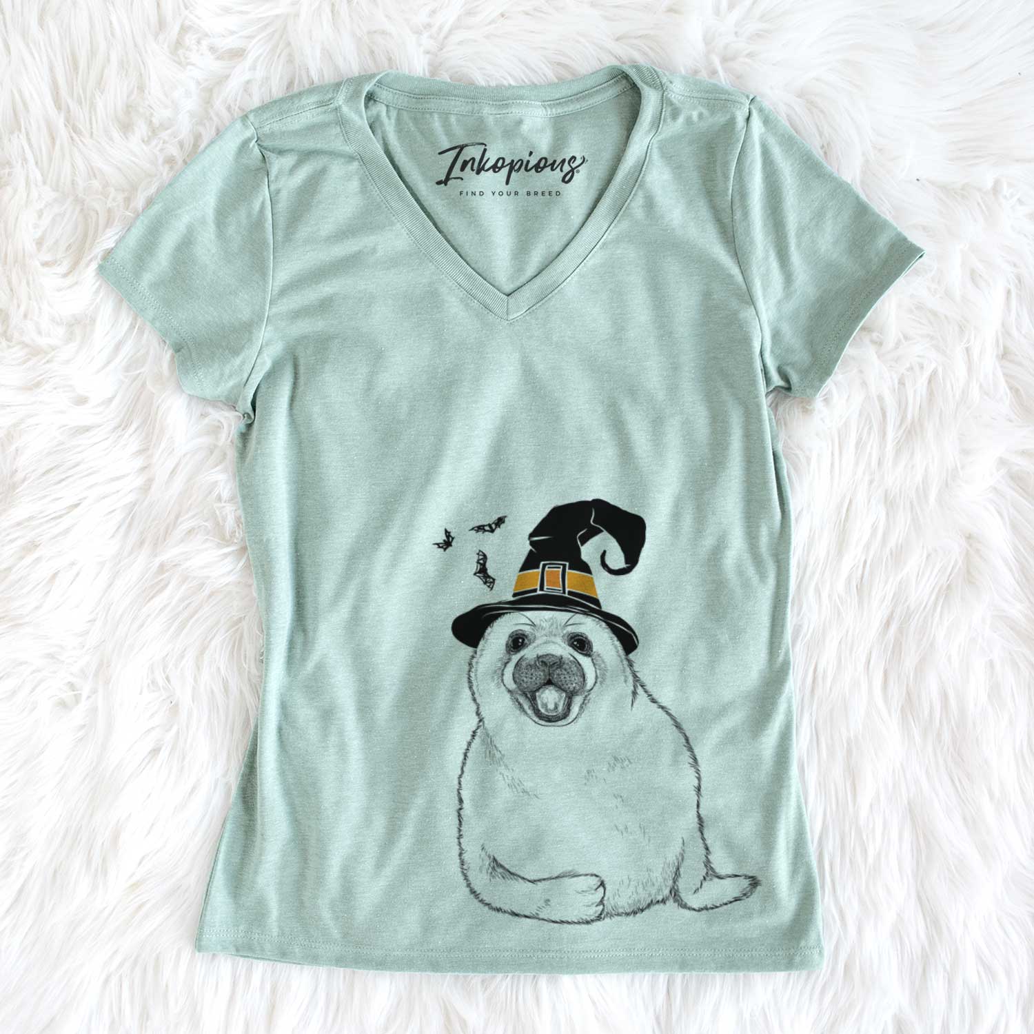 Witch Bub the Harp Seal - Women's V-neck Shirt