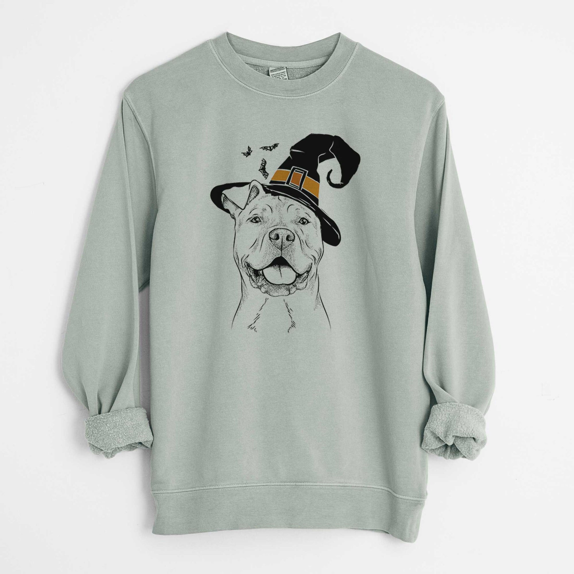 Witch Bubba Scraps the American Staffordshire Mix - Unisex Pigment Dyed Crew Sweatshirt