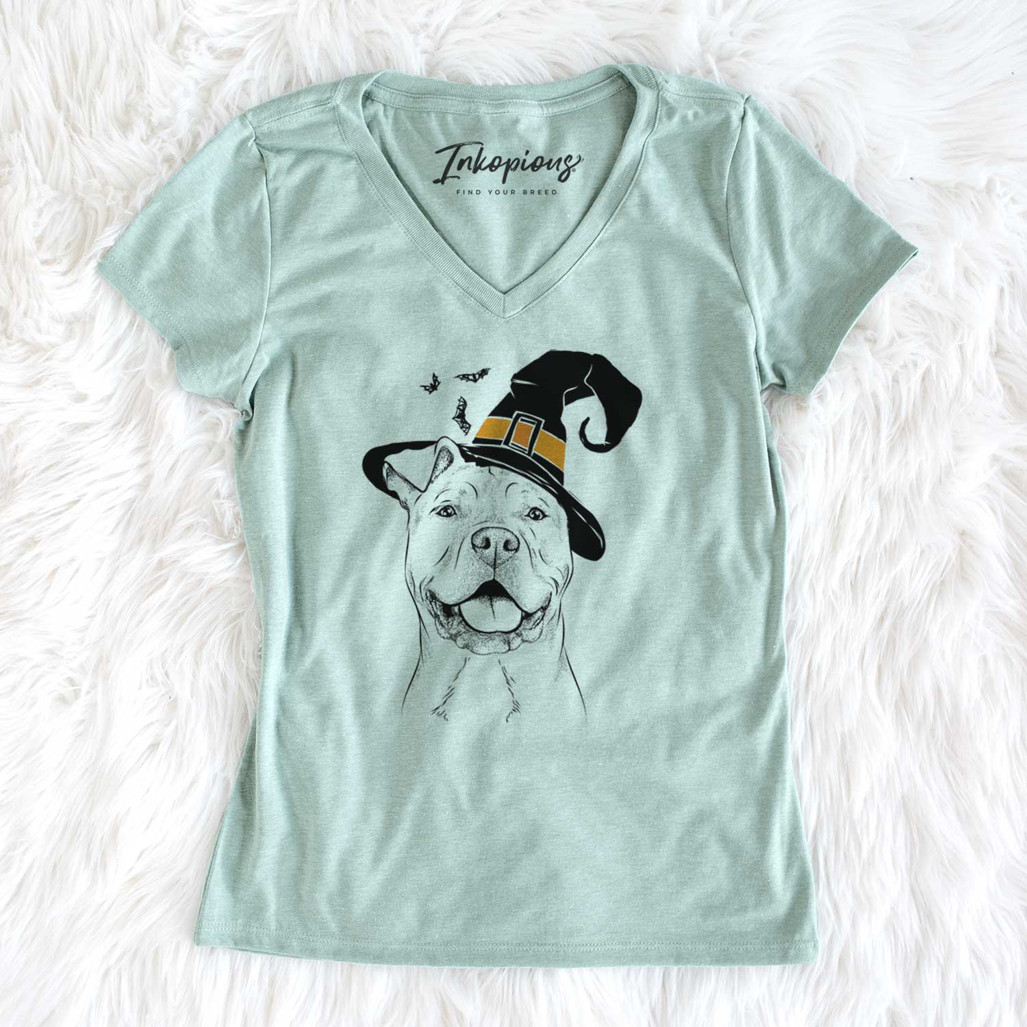 Witch Bubba Scraps the American Staffordshire Mix - Women's V-neck Shirt