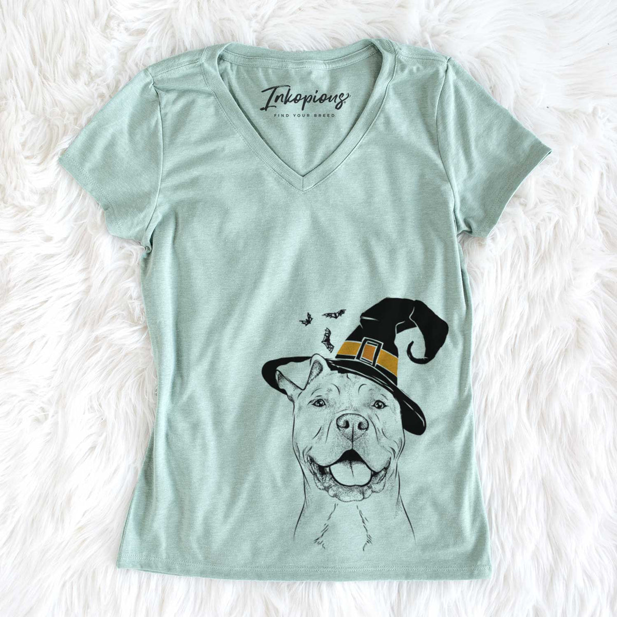 Witch Bubba Scraps the American Staffordshire Mix - Women&#39;s V-neck Shirt