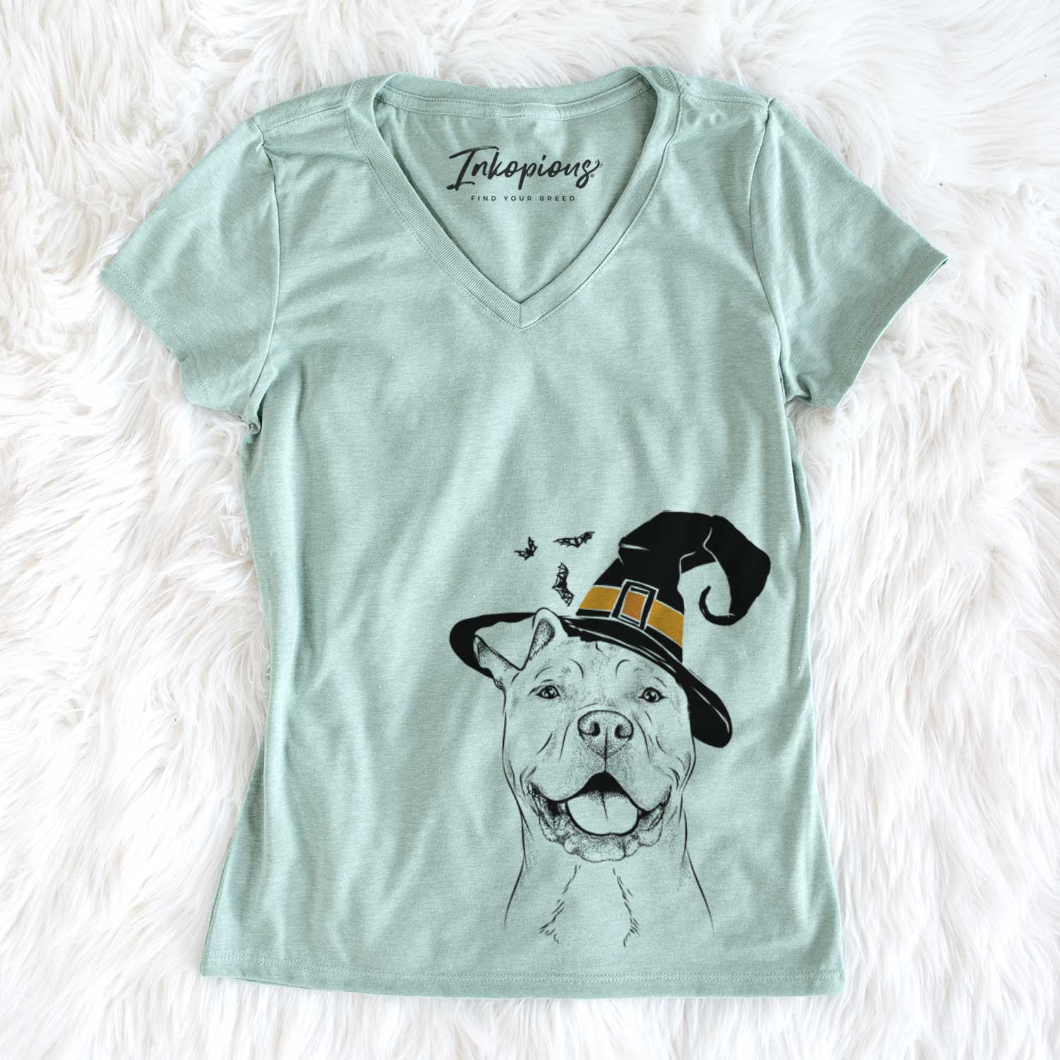 Witch Bubba Scraps the American Staffordshire Mix - Women's V-neck Shirt