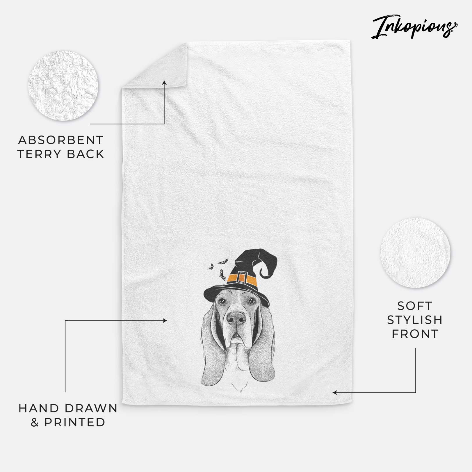 Buckley the Basset Hound Decorative Hand Towel