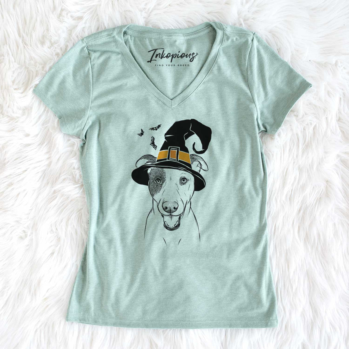 Witch Bucky the Mixed Breed - Women's V-neck Shirt
