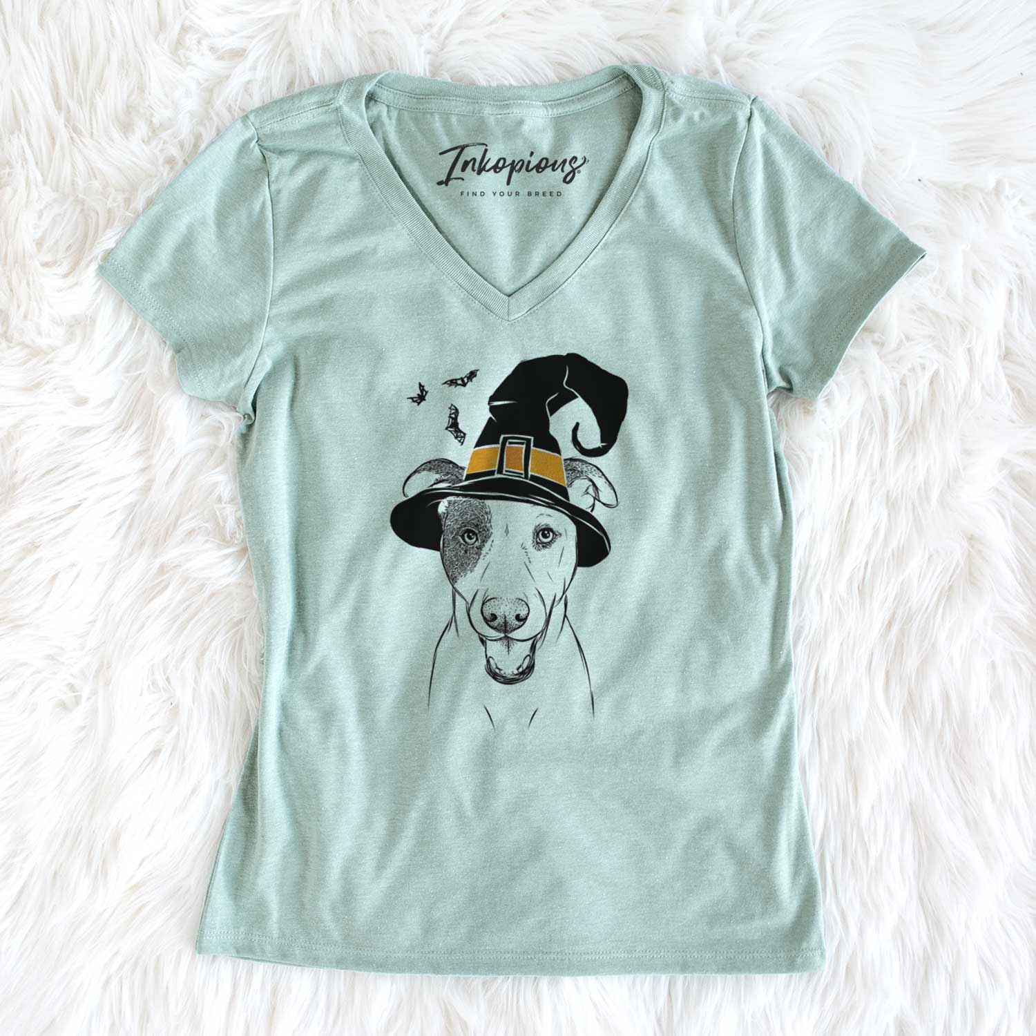 Witch Bucky the Mixed Breed - Women's V-neck Shirt