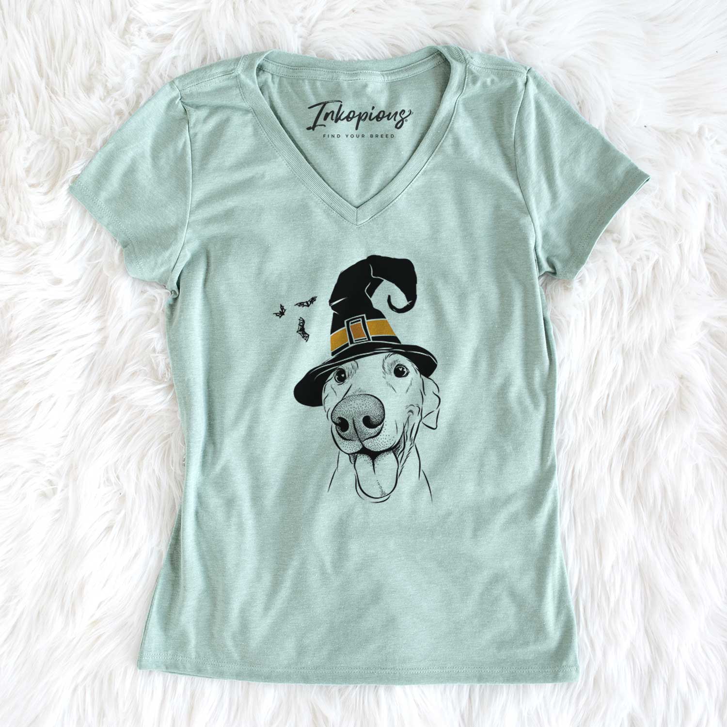 Witch Buddy the Buddy the Sato / American Village Dog - Women's V-neck Shirt