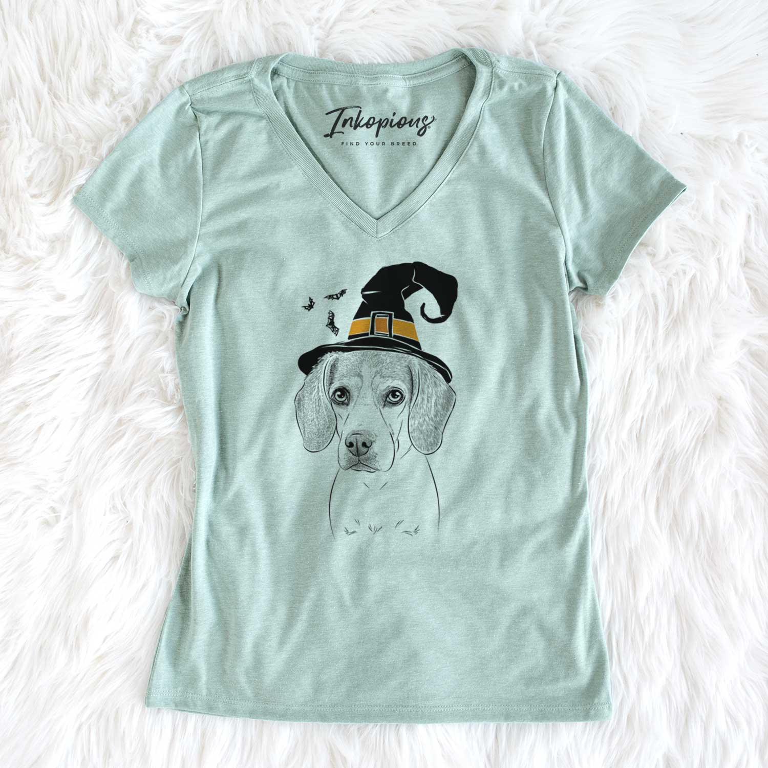 Witch Bumbee the Beagle - Women's V-neck Shirt