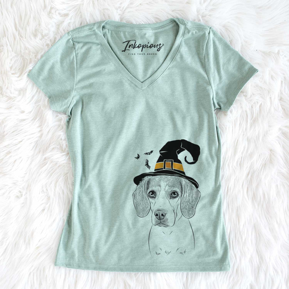 Witch Bumbee the Beagle - Women&#39;s V-neck Shirt