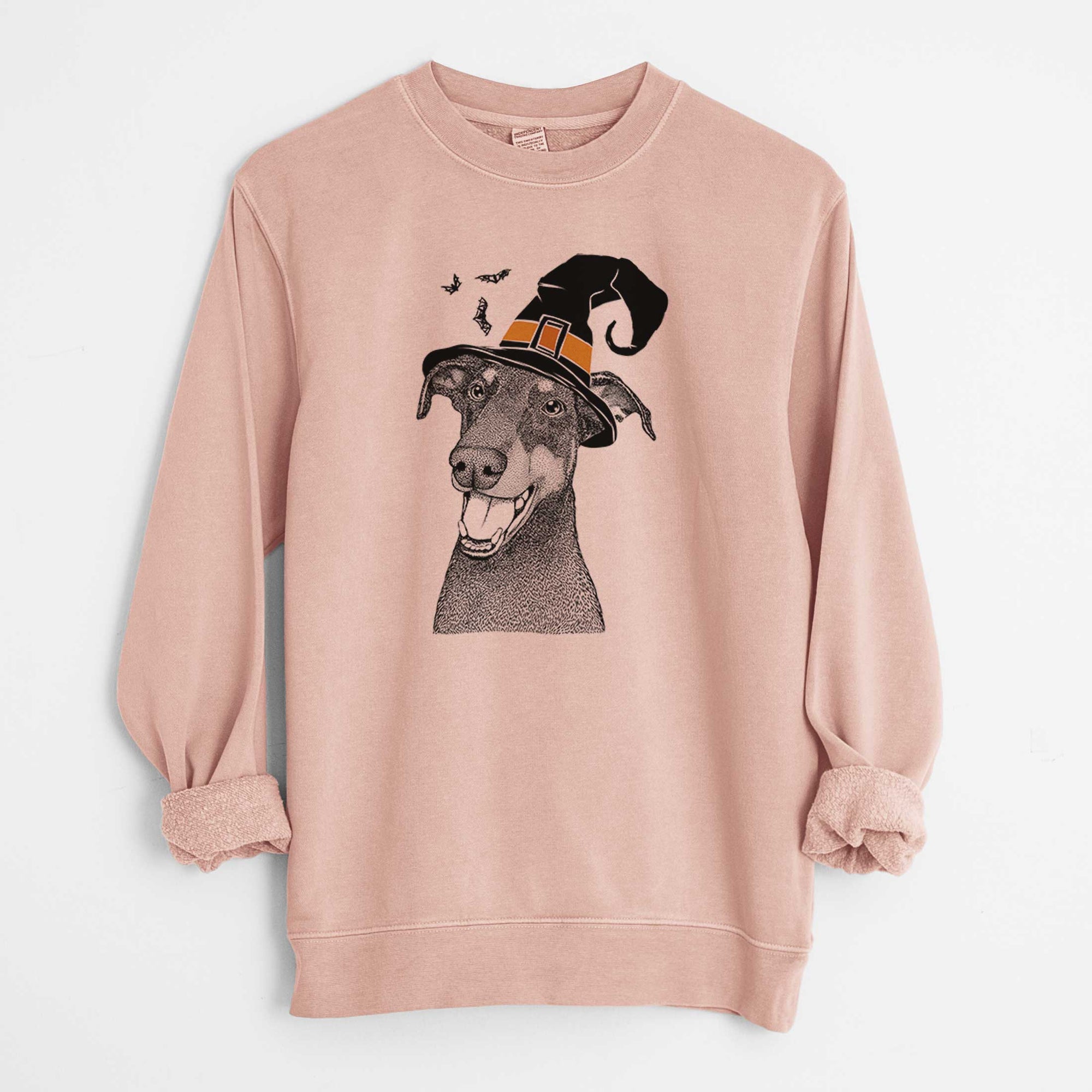 Witch Bunnie the Doberman Pinscher - Unisex Pigment Dyed Crew Sweatshirt