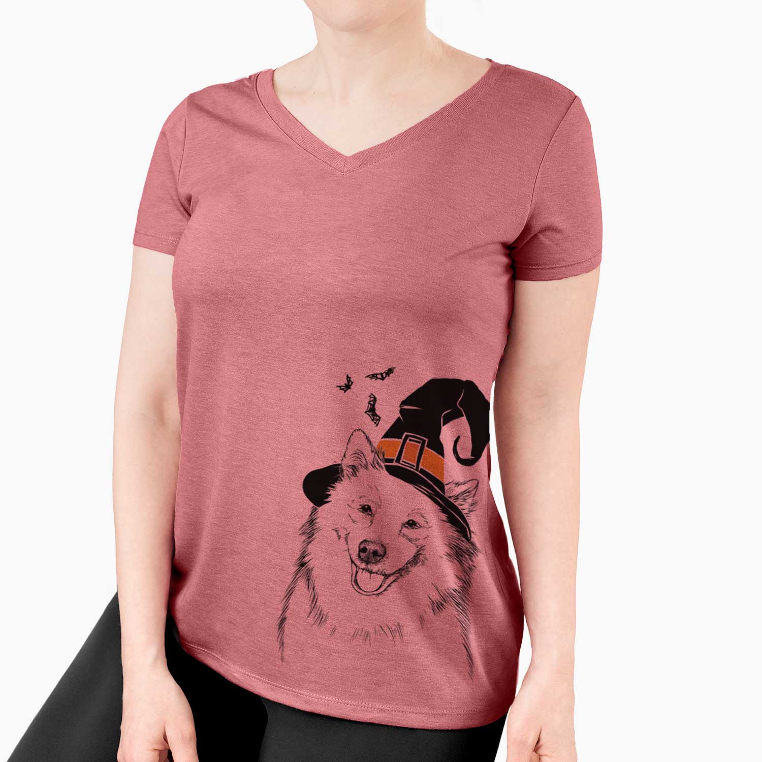 Witch Caico the Samoyed - Women's V-neck Shirt