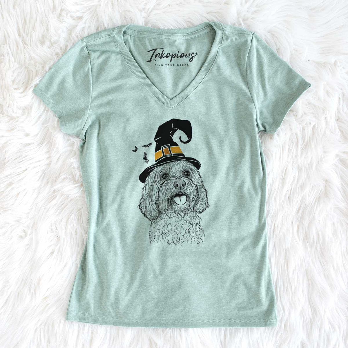 Witch Cali the Cavapoo - Women's V-neck Shirt