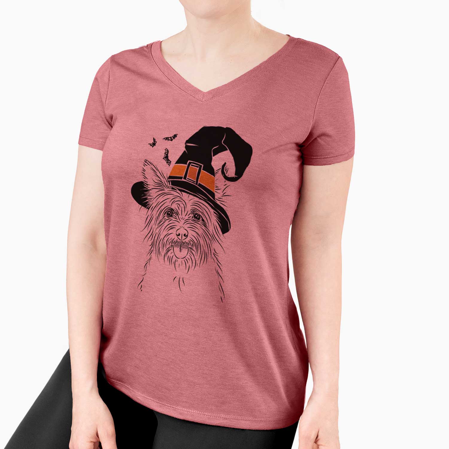 Witch Calum the Cairn Terrier - Women's V-neck Shirt