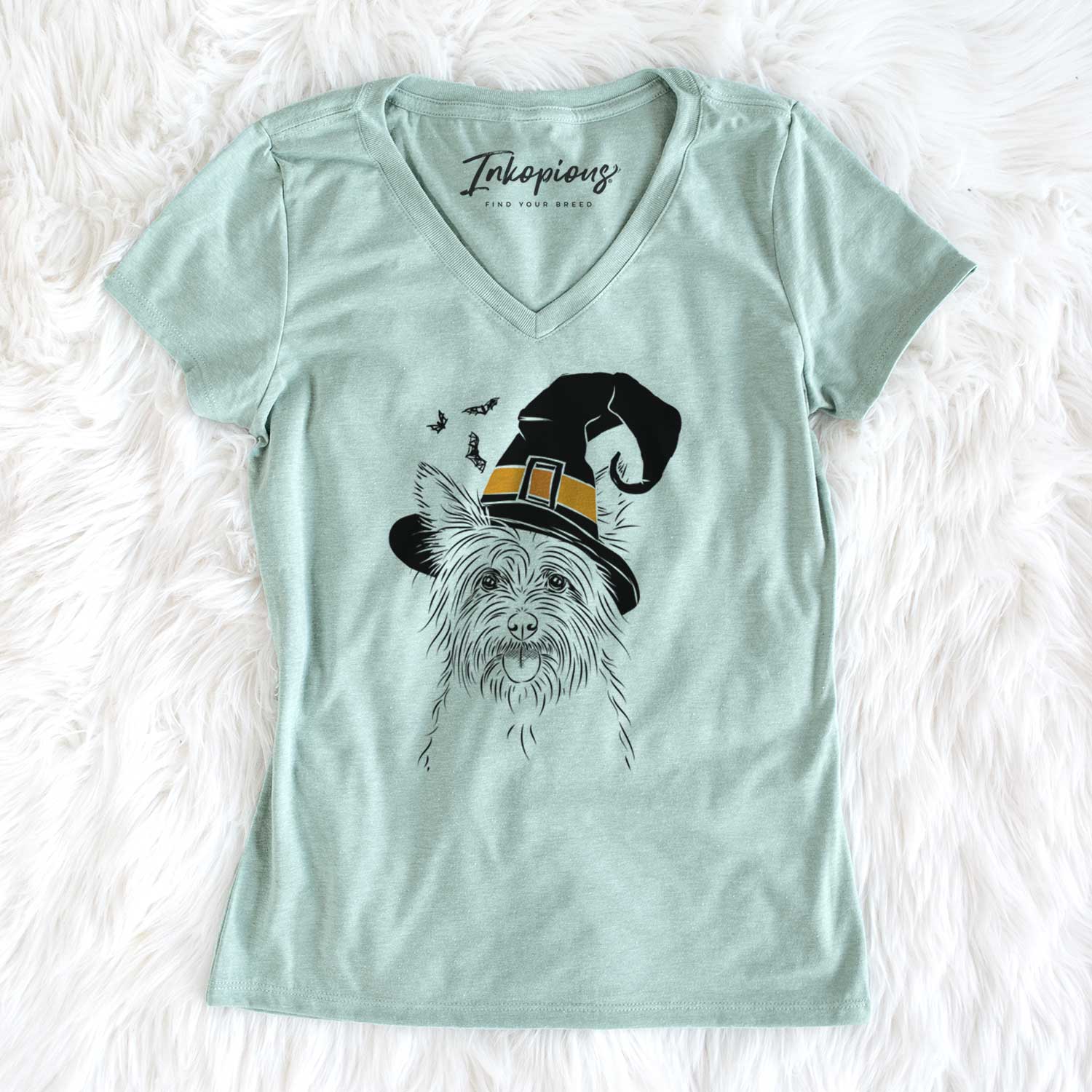 Witch Calum the Cairn Terrier - Women's V-neck Shirt