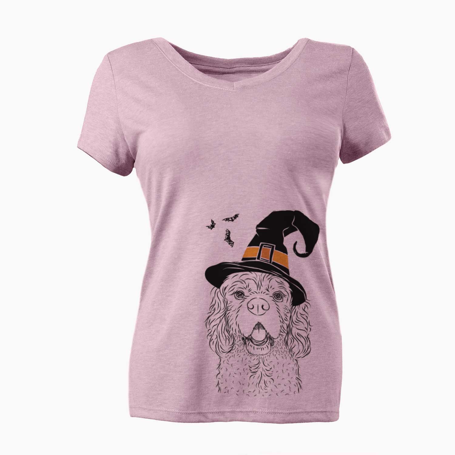 Witch Casey the American Cocker Spaniel - Women's V-neck Shirt