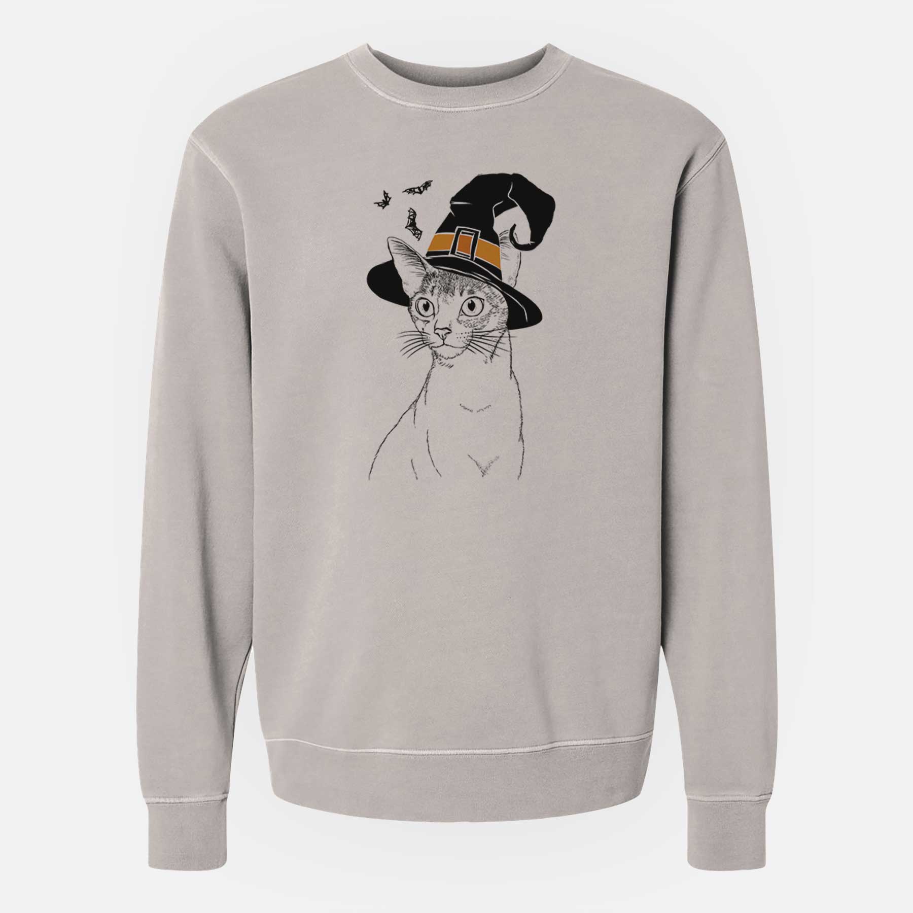 Witch Cedric the Abyssinian Cat - Unisex Pigment Dyed Crew Sweatshirt