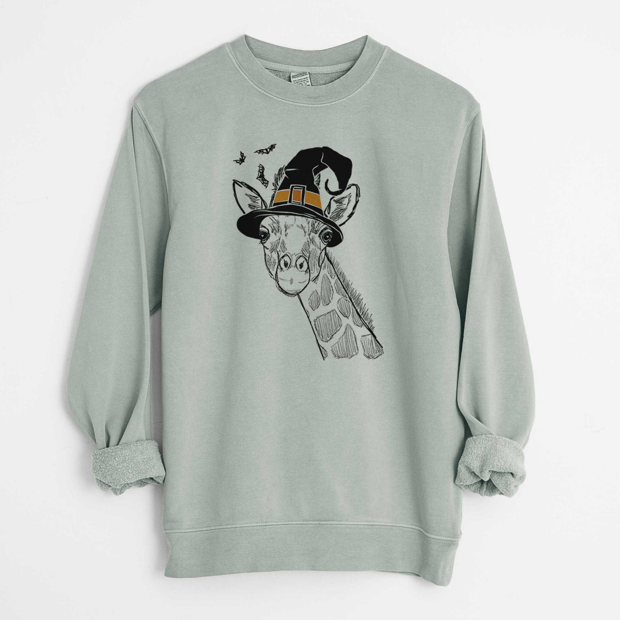 Witch Cedrick the Giraffe - Unisex Pigment Dyed Crew Sweatshirt