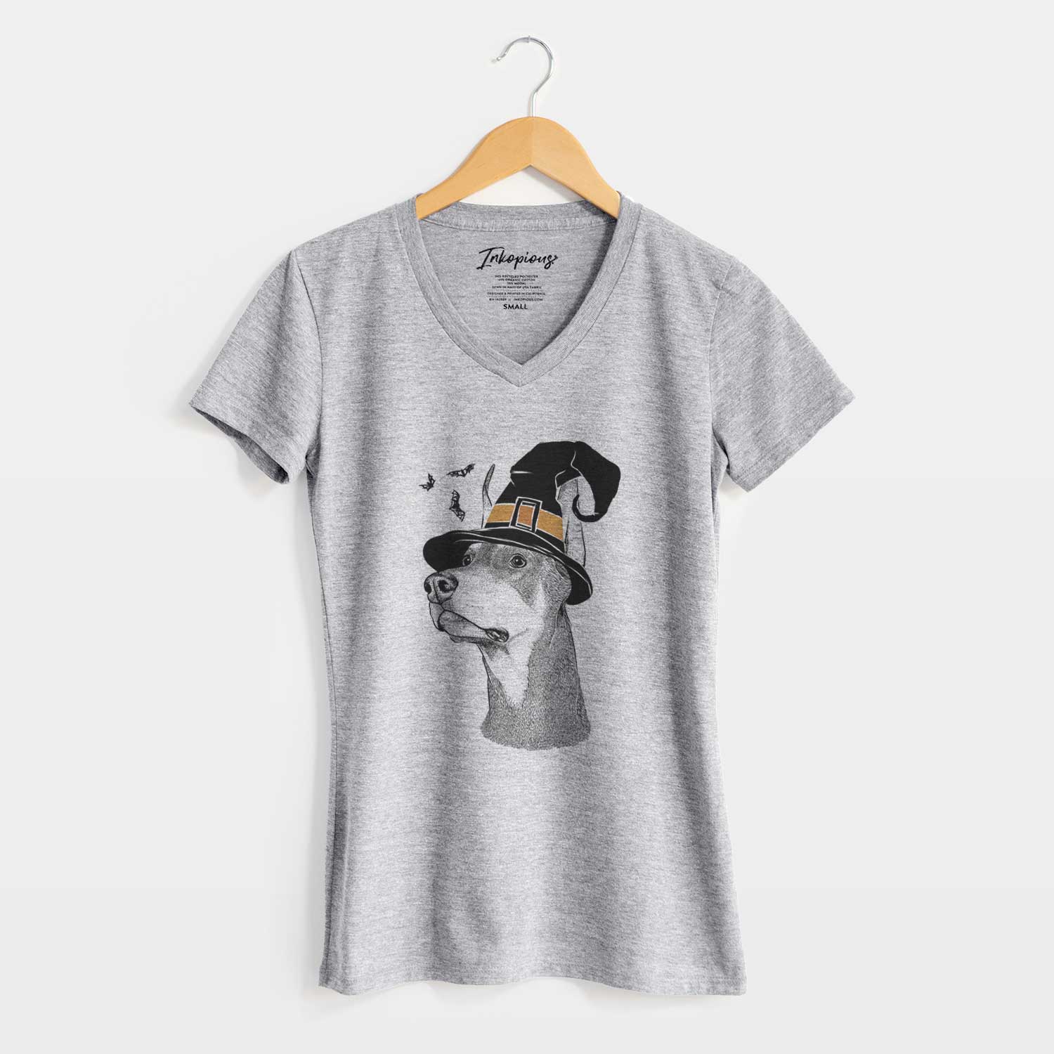 Witch Cenza the Doberman Pinscher - Women's V-neck Shirt