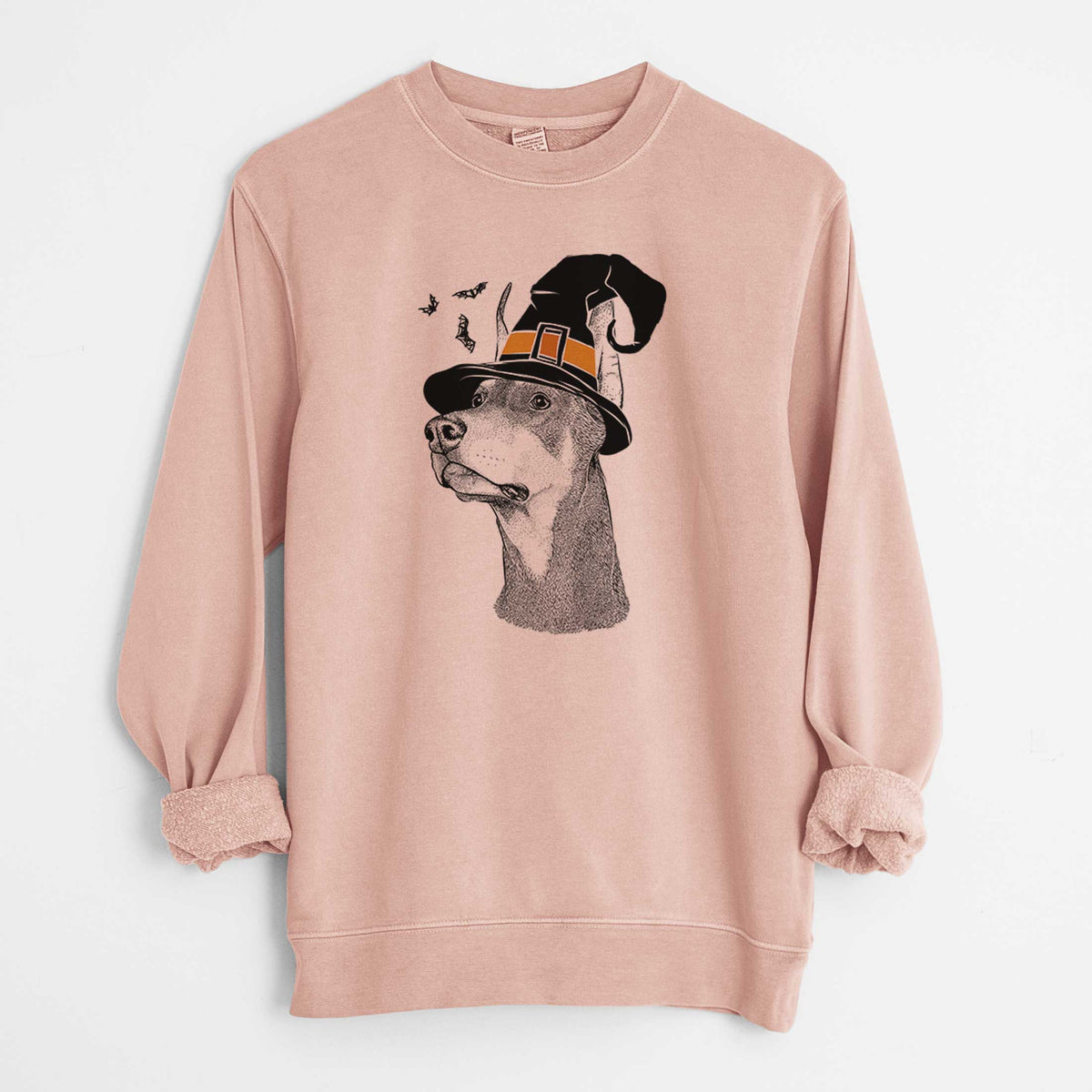 Witch Cenza the Doberman Pinscher - Unisex Pigment Dyed Crew Sweatshirt