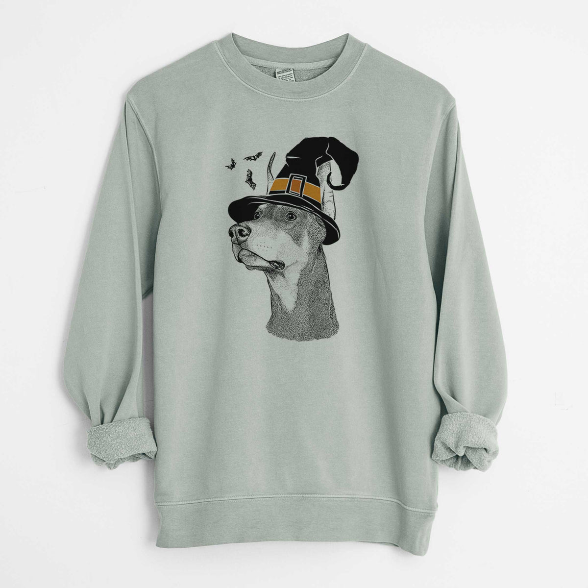 Witch Cenza the Doberman Pinscher - Unisex Pigment Dyed Crew Sweatshirt