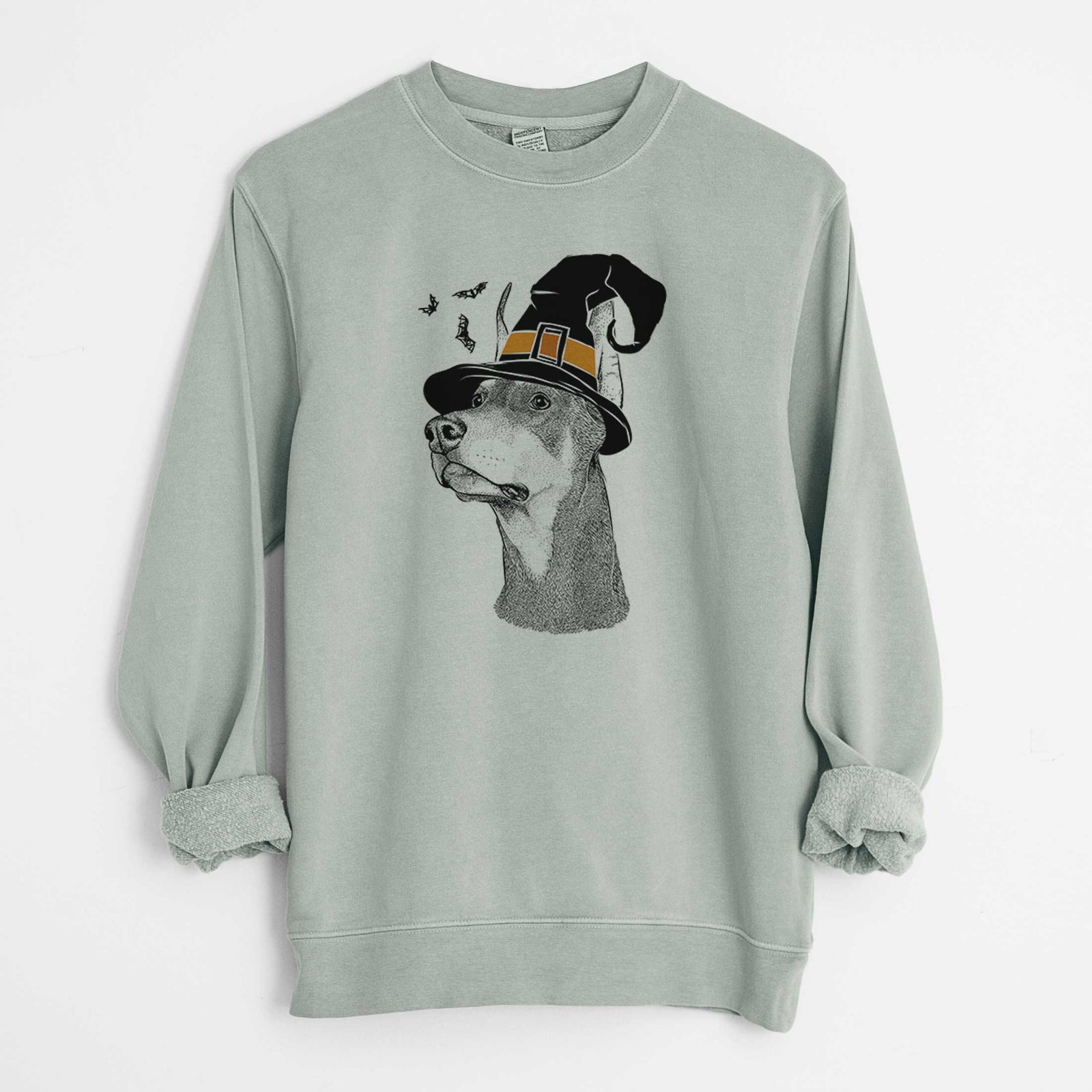 Witch Cenza the Doberman Pinscher - Unisex Pigment Dyed Crew Sweatshirt