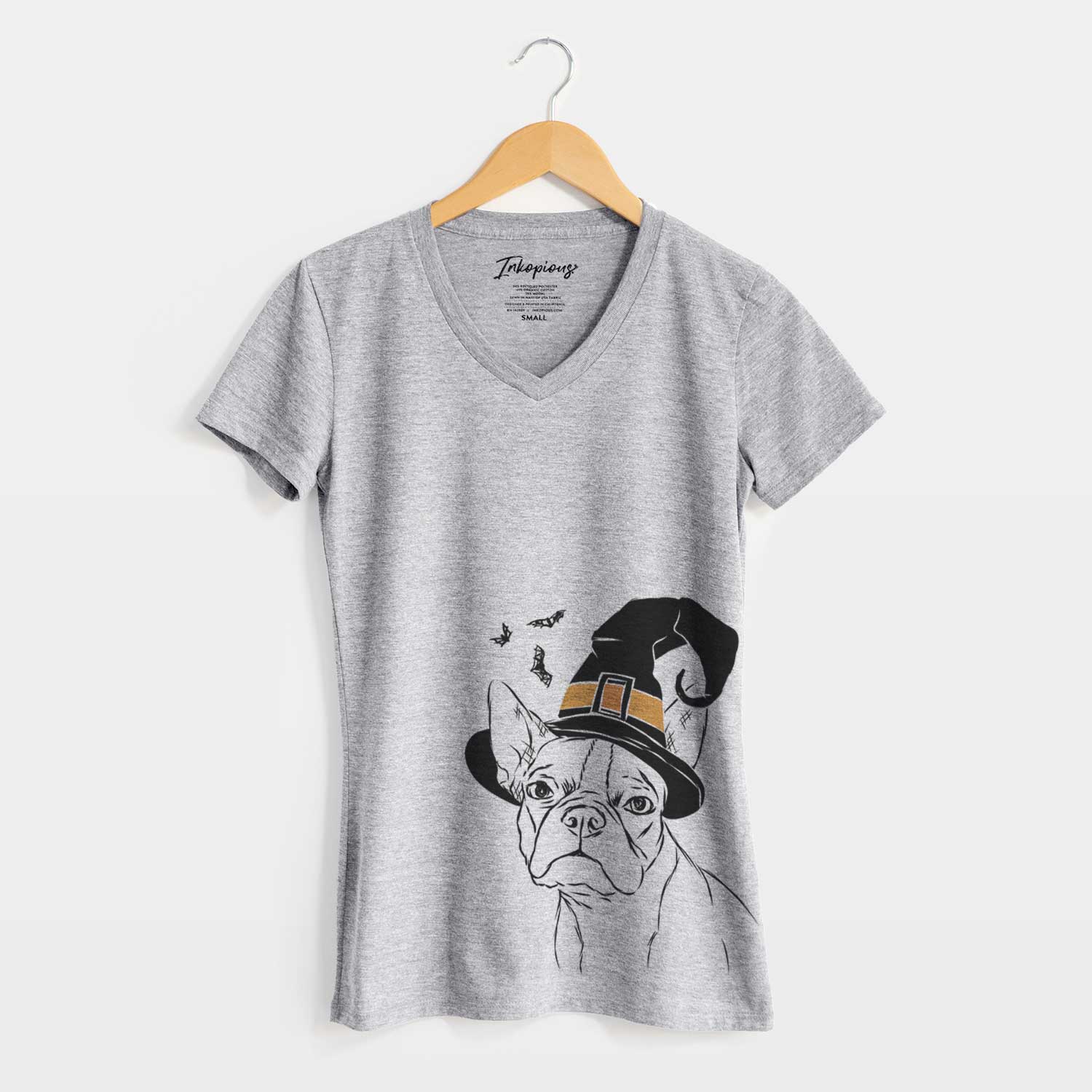 Witch Charles the Boston Terrier - Women's V-neck Shirt