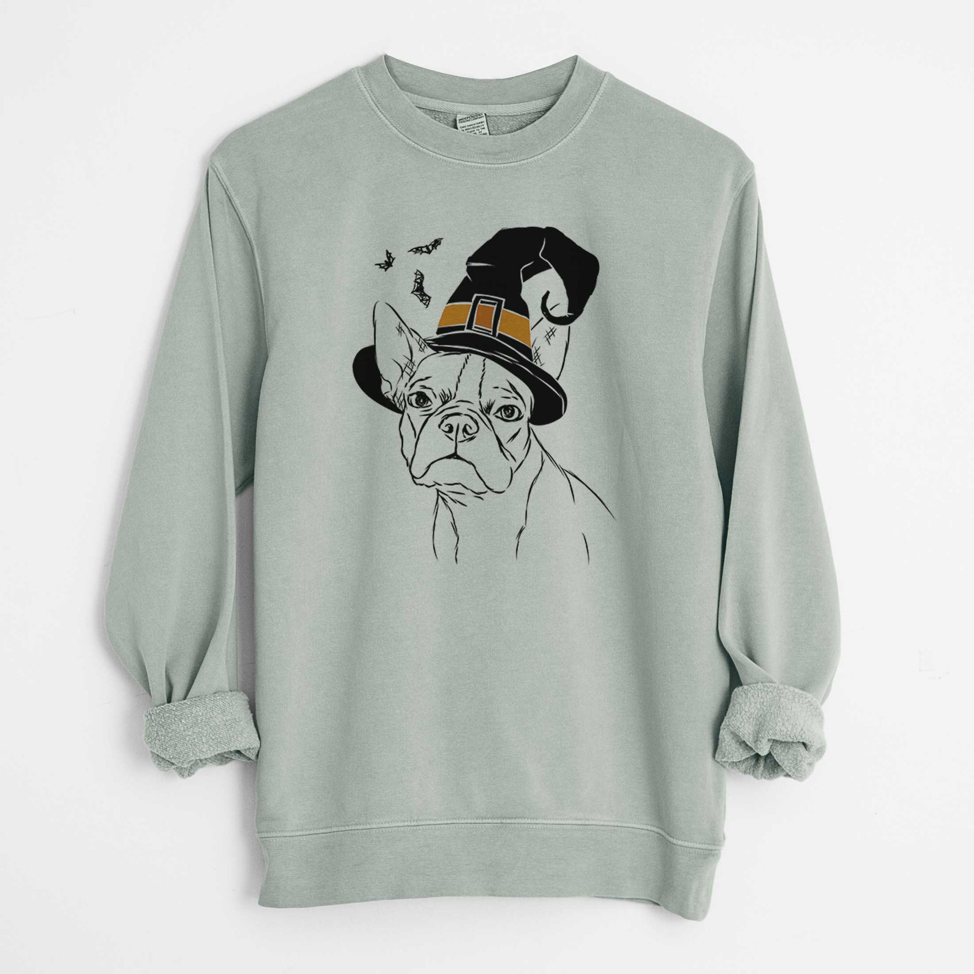 Witch Charles the Boston Terrier - Unisex Pigment Dyed Crew Sweatshirt