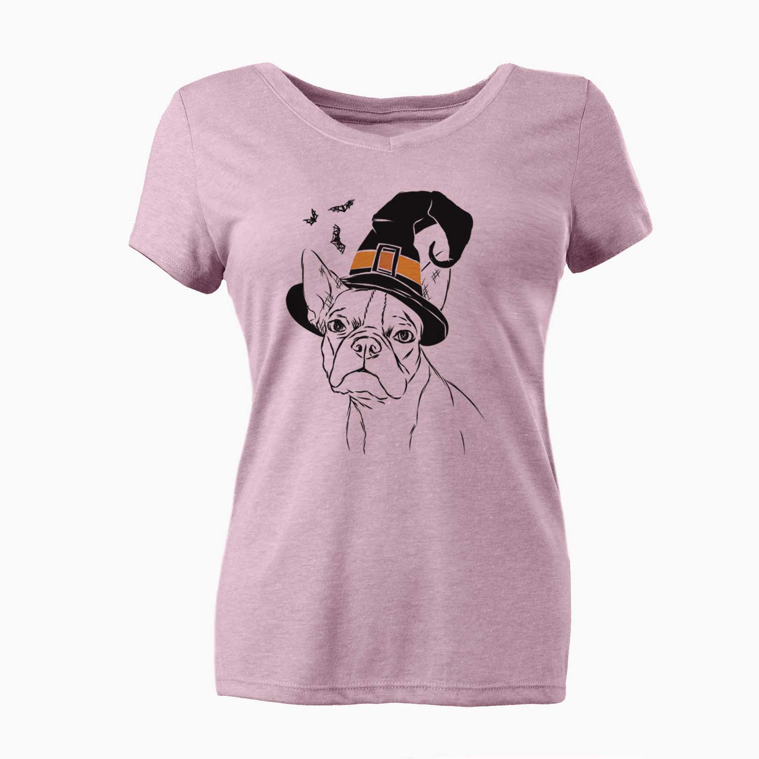 Witch Charles the Boston Terrier - Women's V-neck Shirt