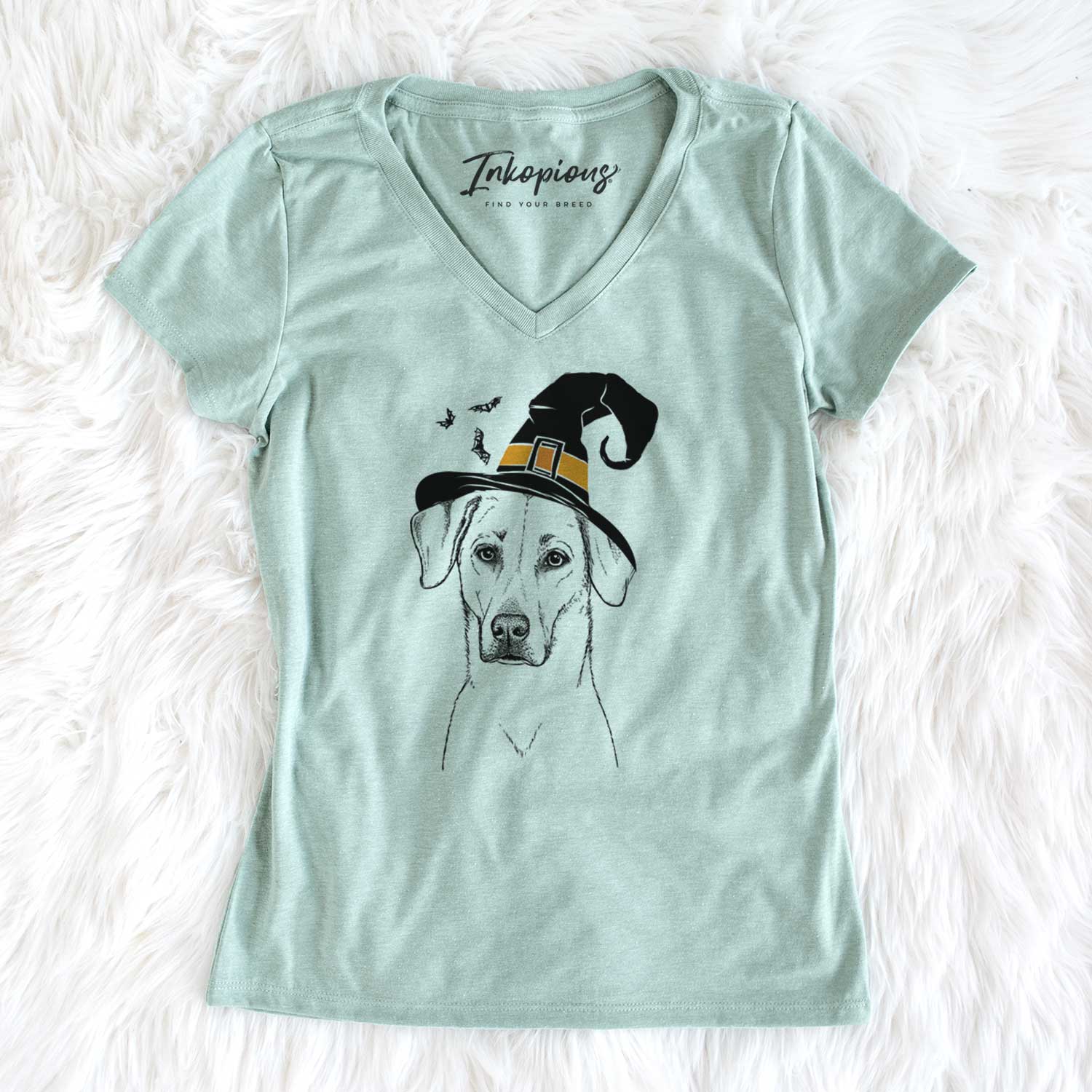 Witch Charlie Girl the Yellow Lab - Women's V-neck Shirt