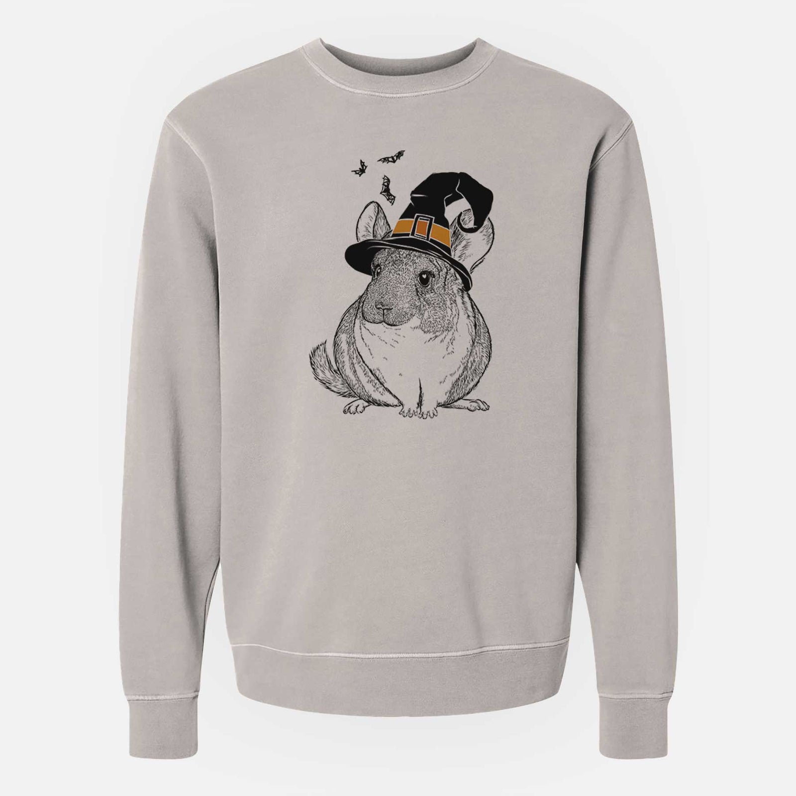 Witch Cheddar the Chinchilla - Unisex Pigment Dyed Crew Sweatshirt