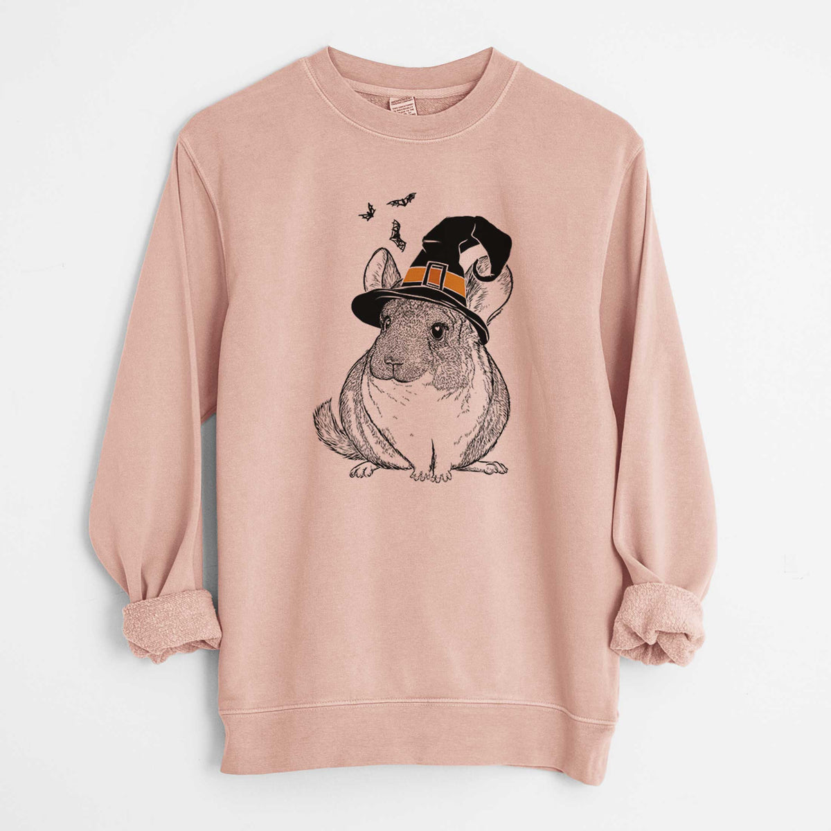 Witch Cheddar the Chinchilla - Unisex Pigment Dyed Crew Sweatshirt