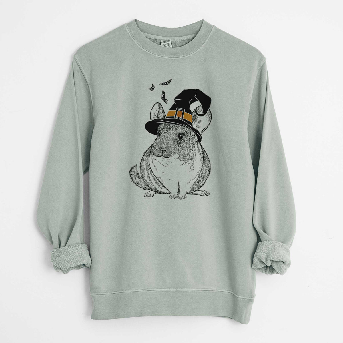 Witch Cheddar the Chinchilla - Unisex Pigment Dyed Crew Sweatshirt