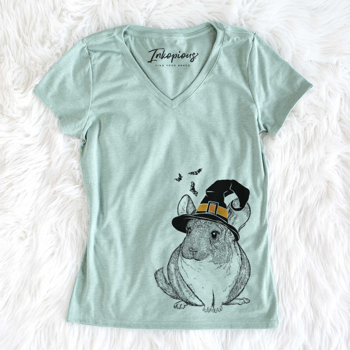 Witch Cheddar the Chinchilla - Women&#39;s V-neck Shirt