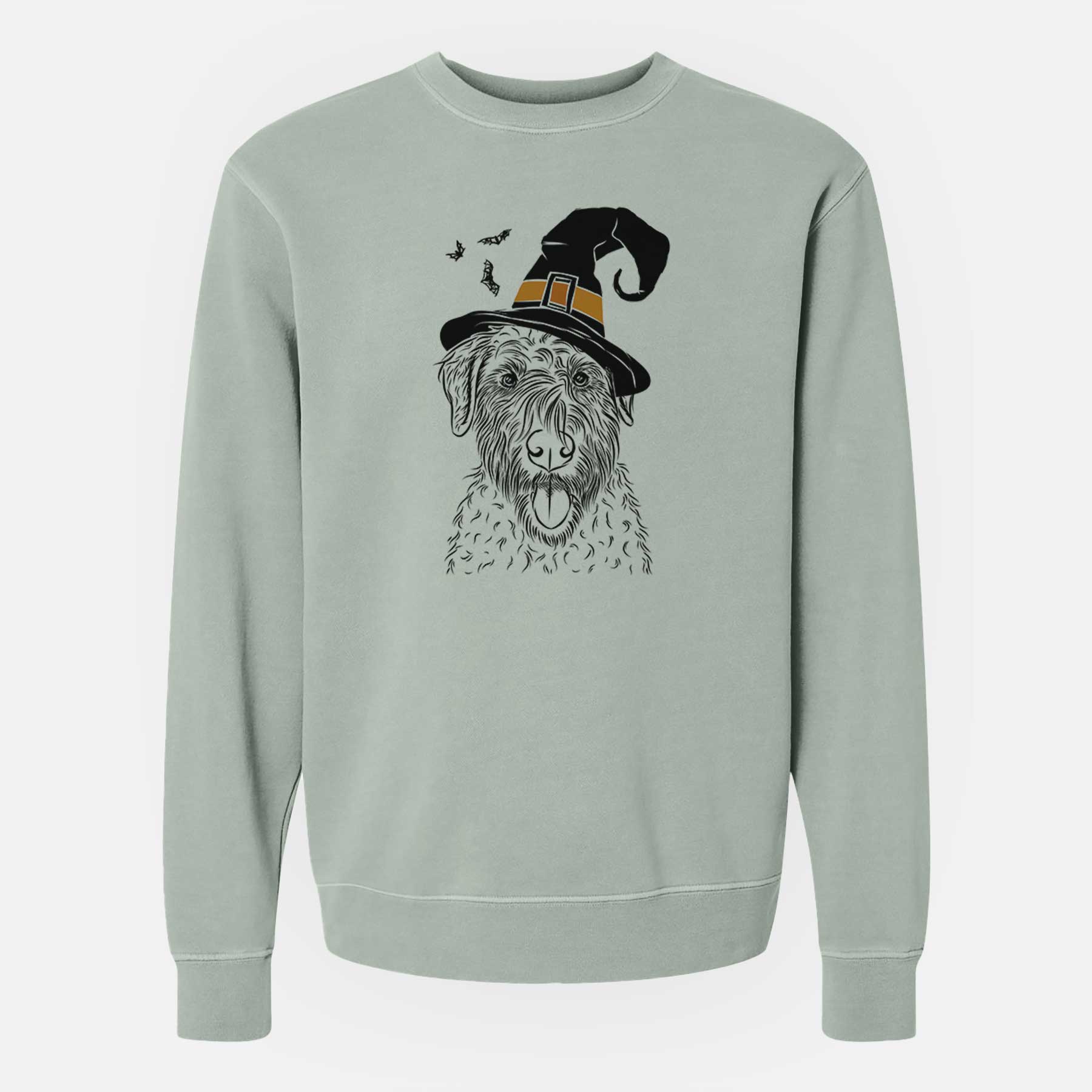 Witch Chester the Soft Coated Wheaten Terrier - Unisex Pigment Dyed Crew Sweatshirt