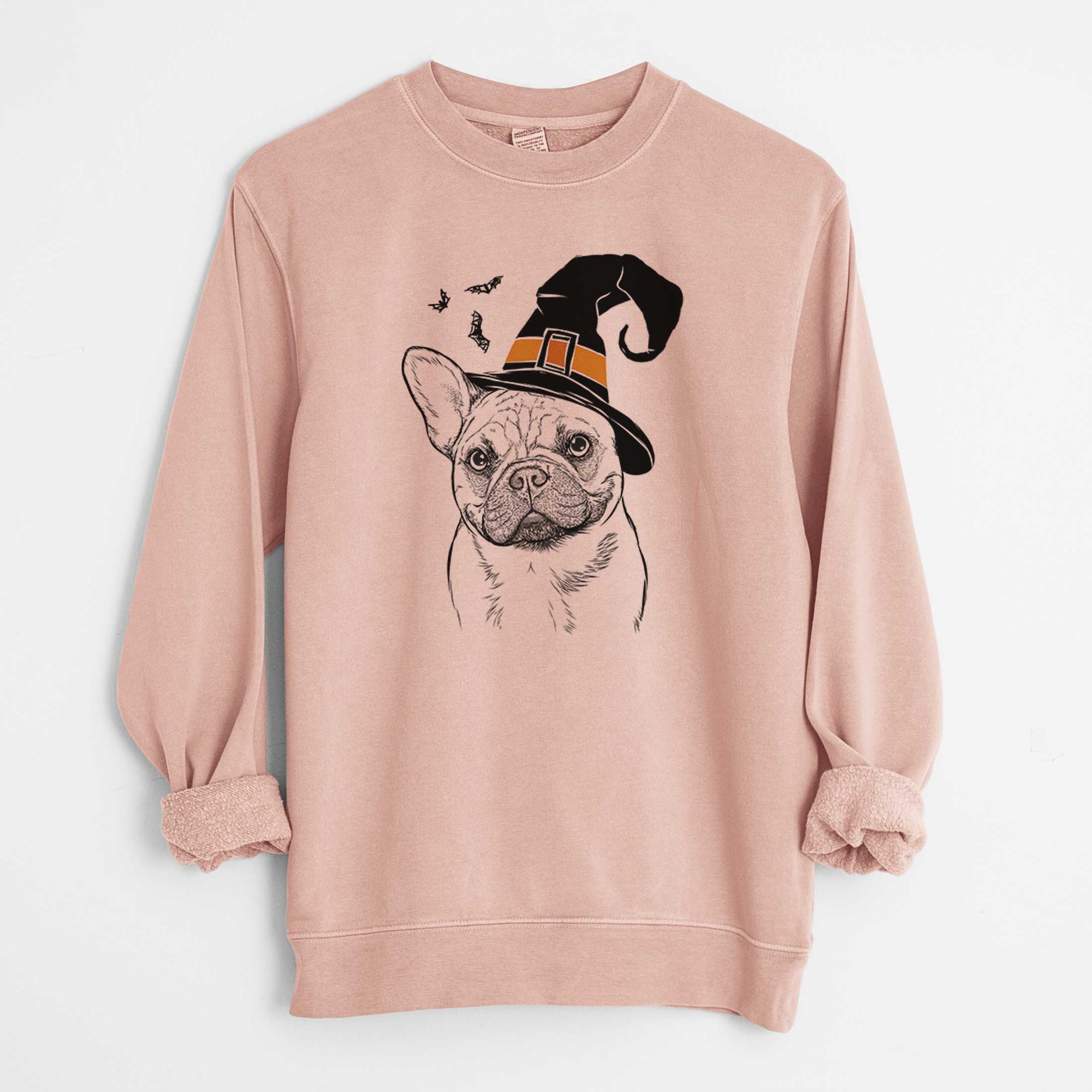 Witch Chew Chew the French Bulldog - Unisex Pigment Dyed Crew Sweatshirt