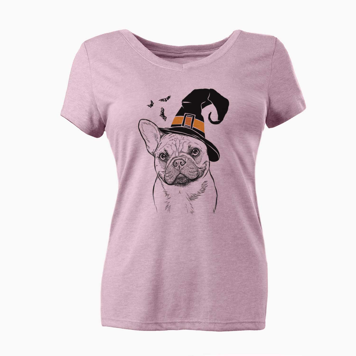 Witch Chew Chew the French Bulldog - Women's V-neck Shirt