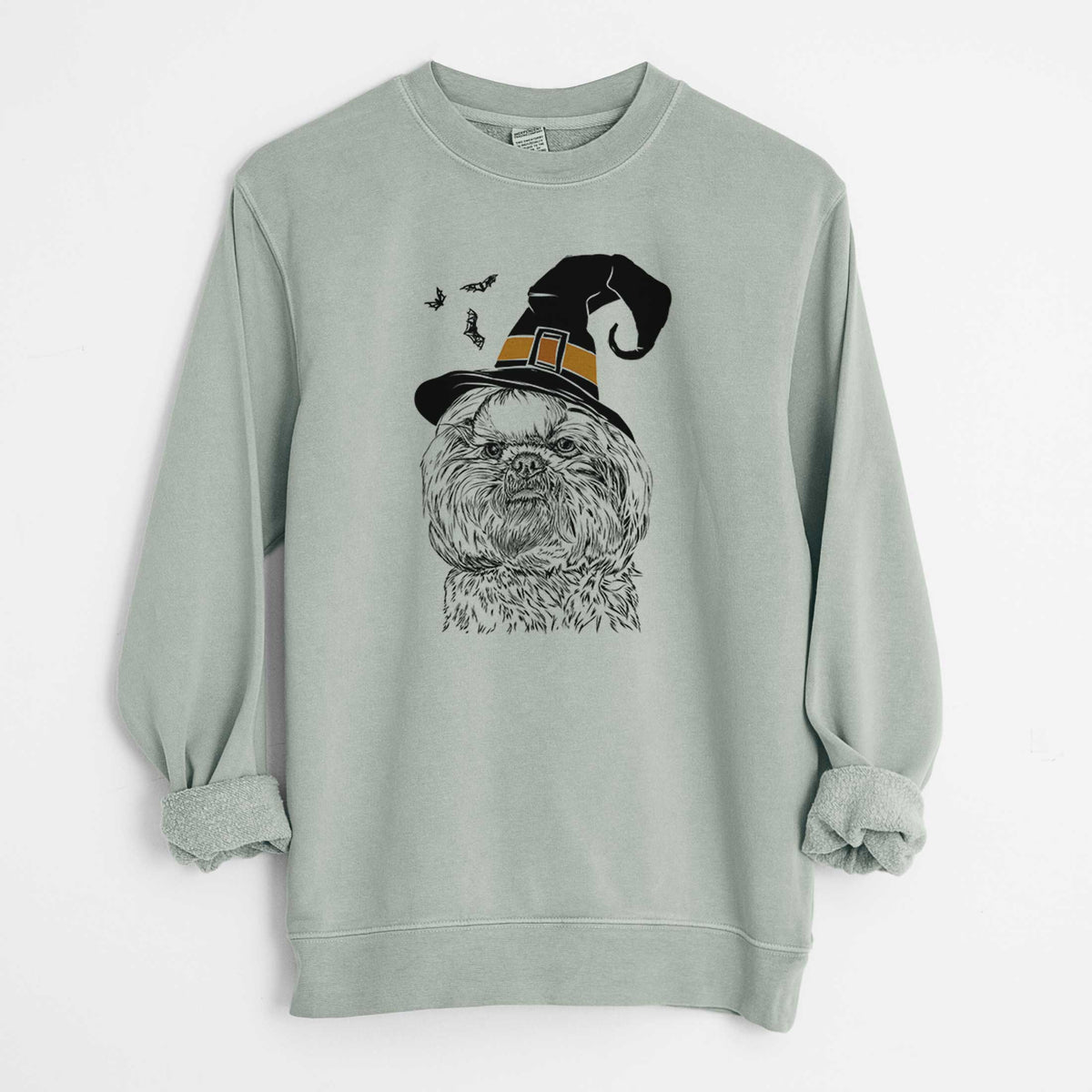 Witch Chewie the Shih Tzu - Unisex Pigment Dyed Crew Sweatshirt