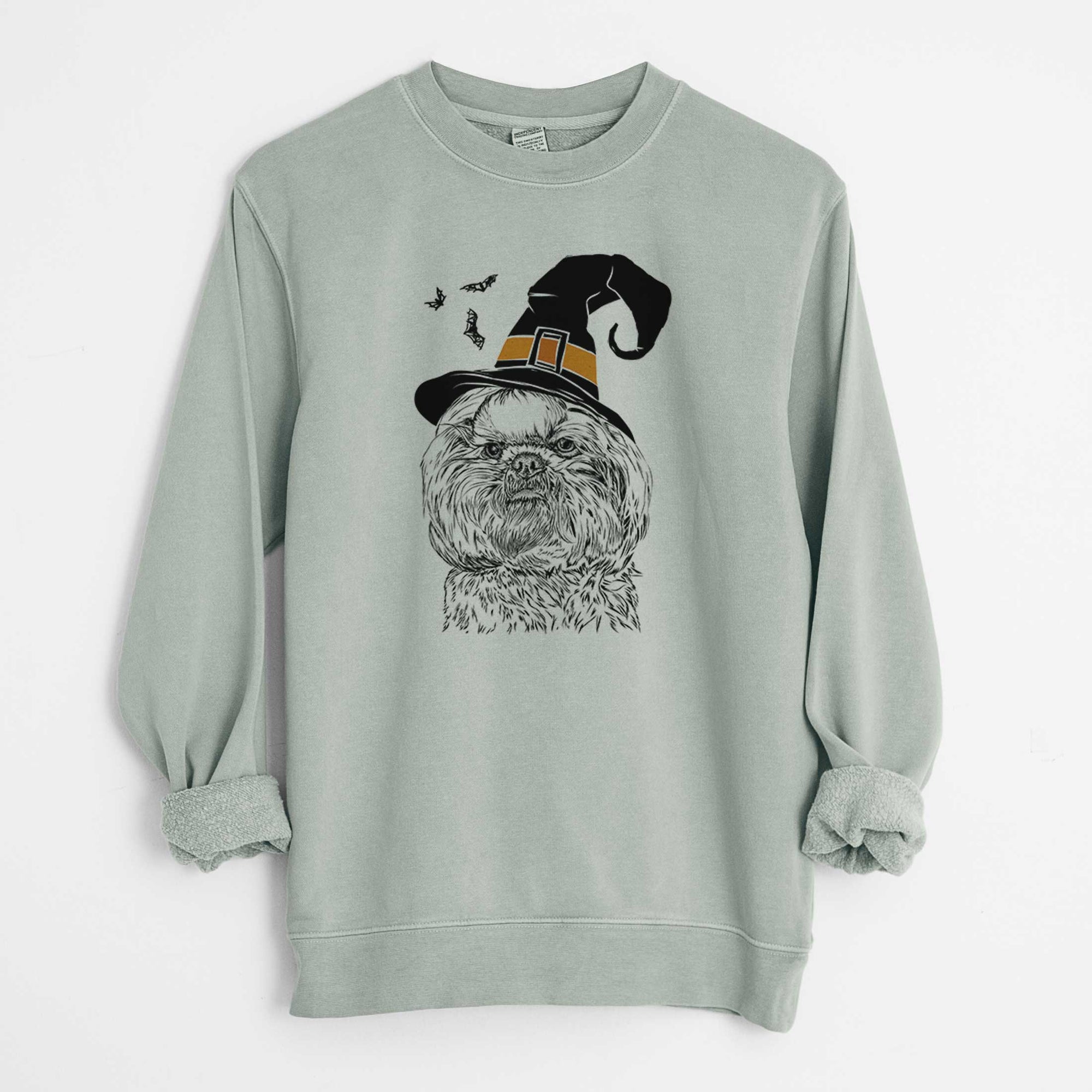 Witch Chewie the Shih Tzu - Unisex Pigment Dyed Crew Sweatshirt