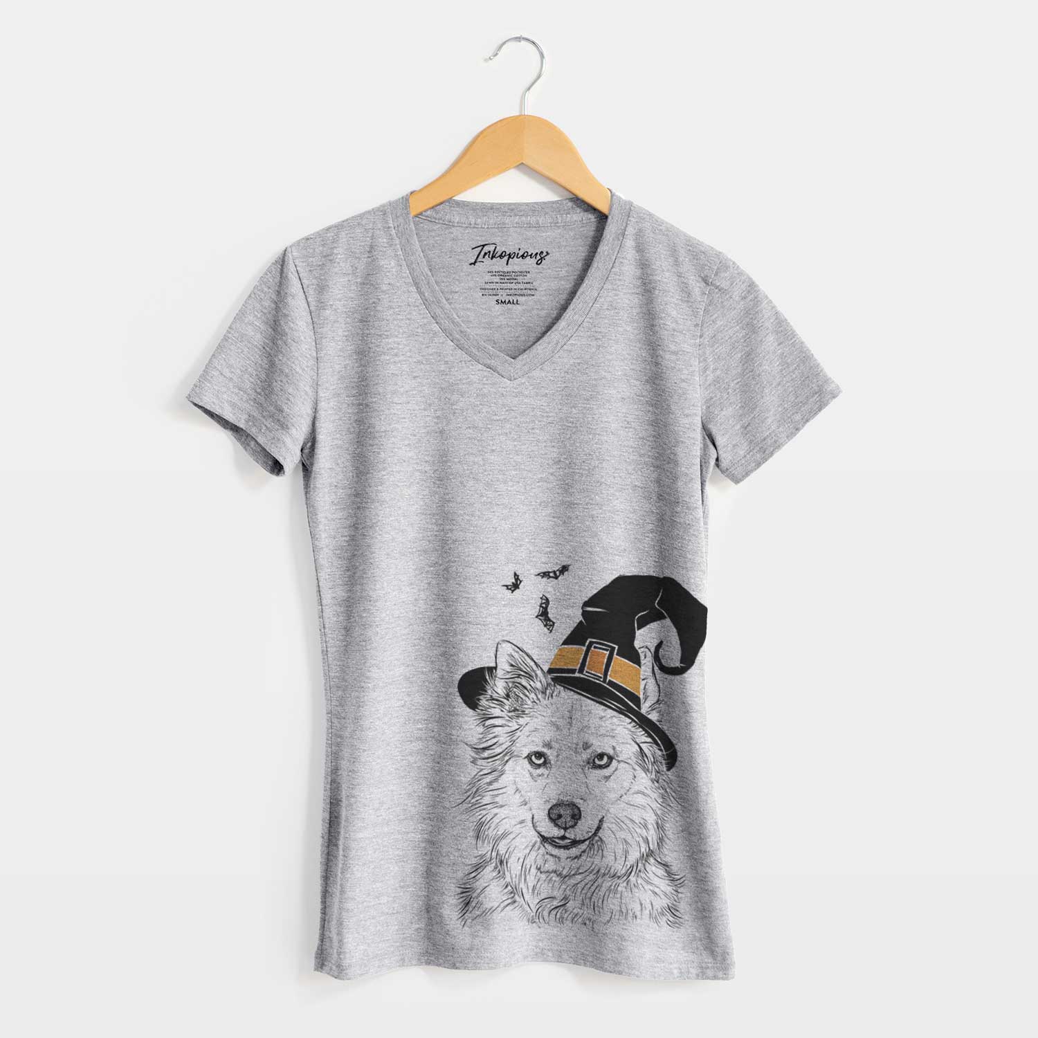 Witch Chia the Samoyed Husky Mix - Women's V-neck Shirt