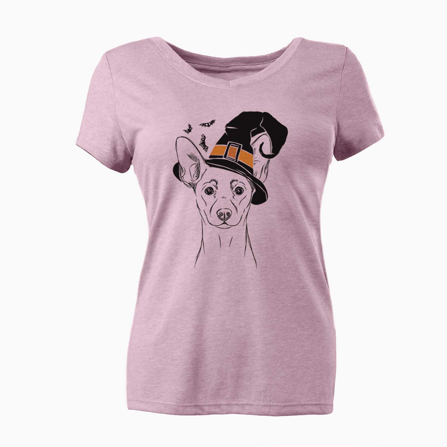 Witch Chillie the Mini Pinscher - Women's V-neck Shirt