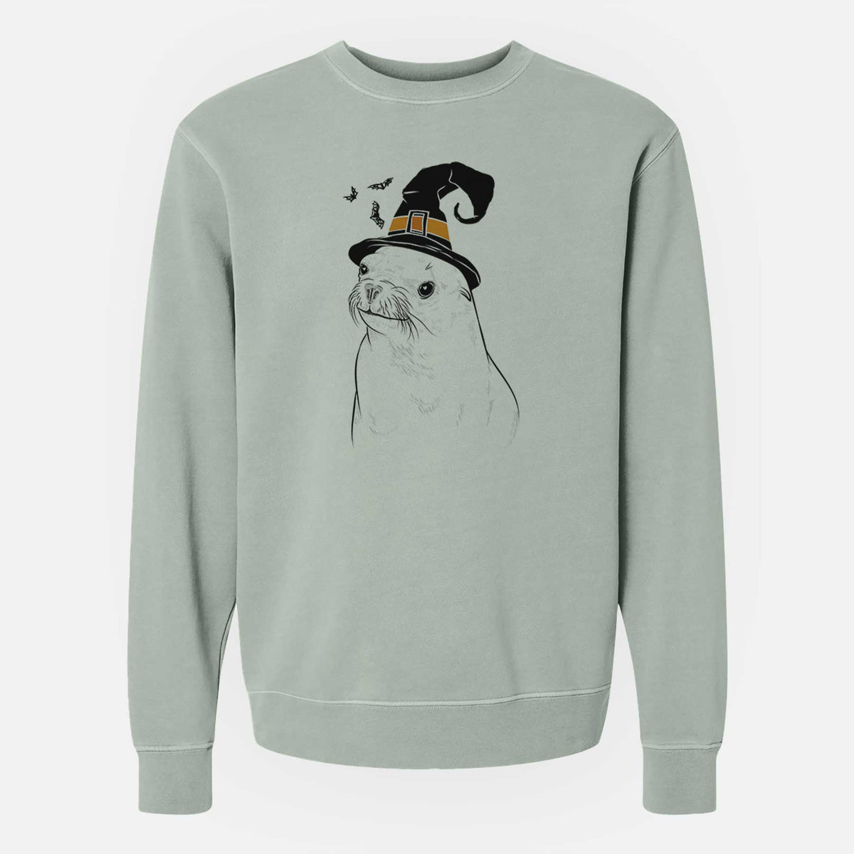 Witch Chip the California Sea Lion - Unisex Pigment Dyed Crew Sweatshirt