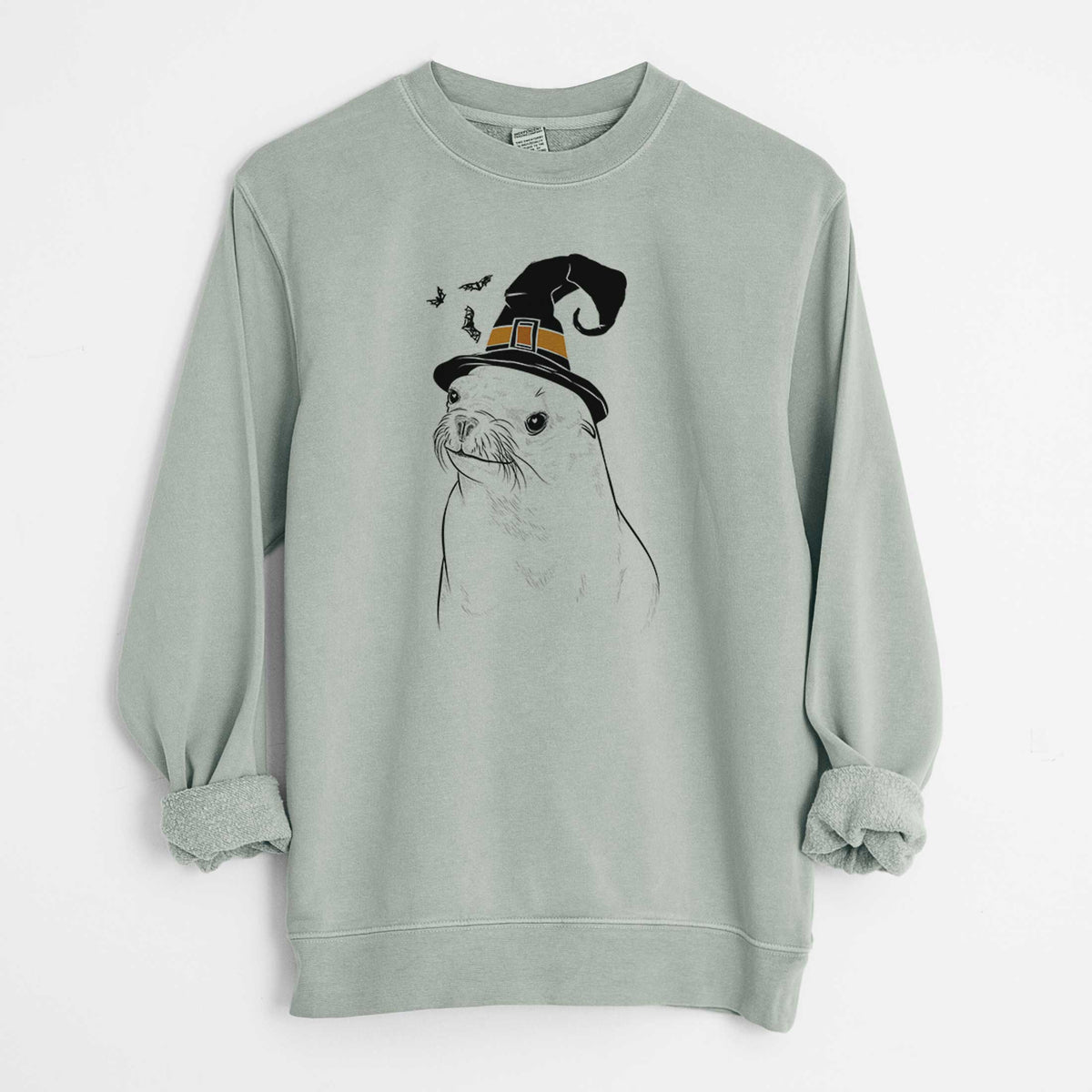 Witch Chip the California Sea Lion - Unisex Pigment Dyed Crew Sweatshirt