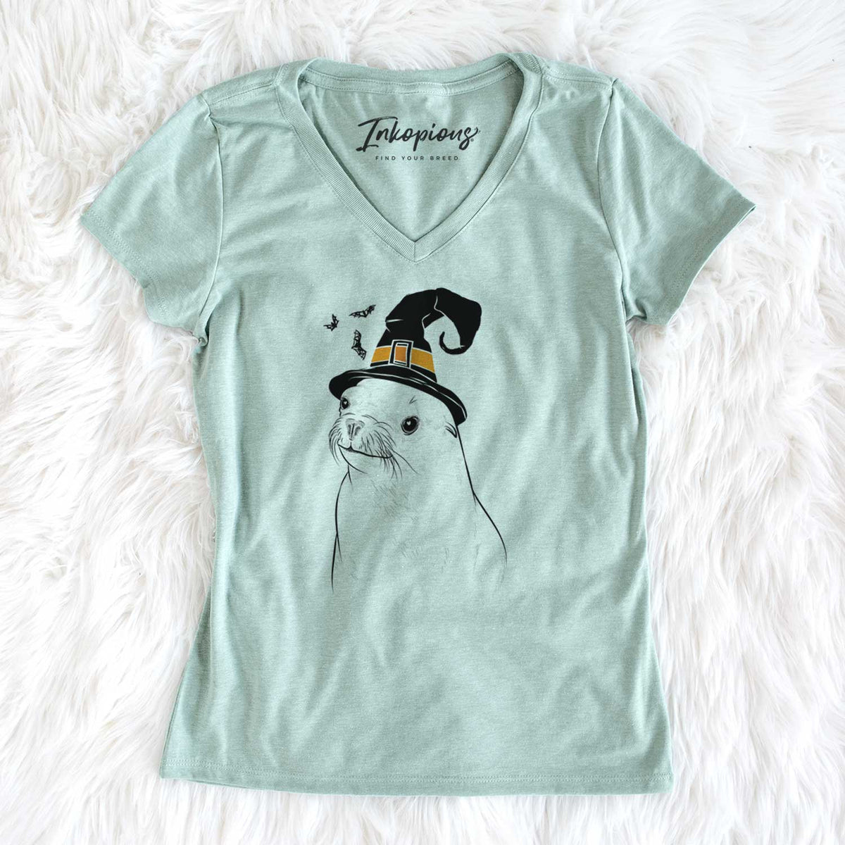 Witch Chip the California Sea Lion - Women's V-neck Shirt