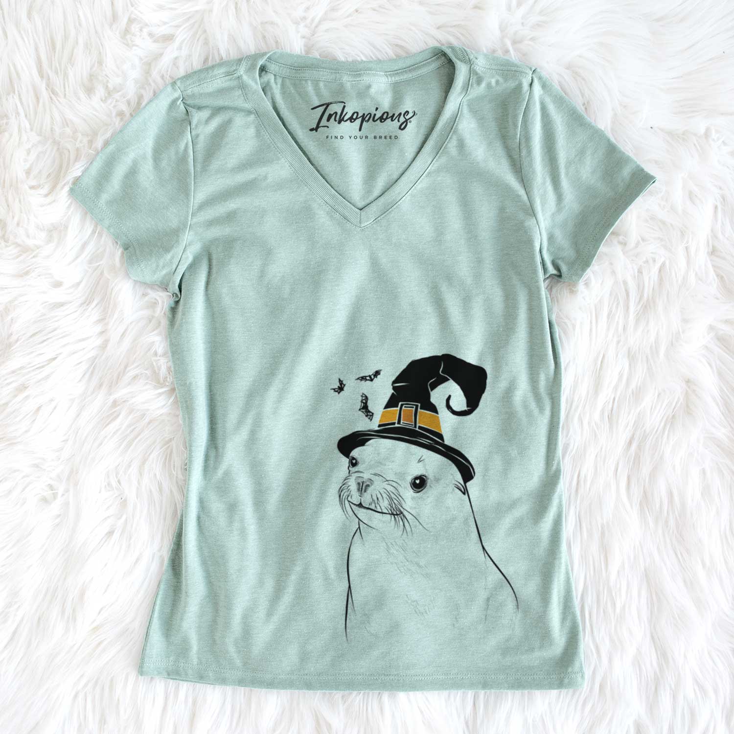 Witch Chip the California Sea Lion - Women's V-neck Shirt