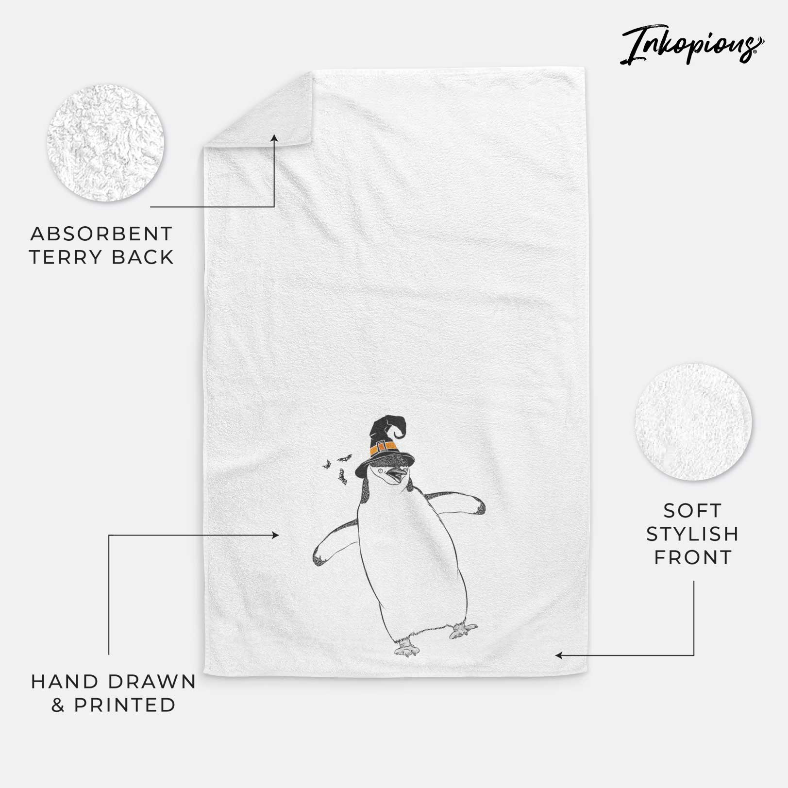 Chive the Chinstrap Penguin Decorative Hand Towel