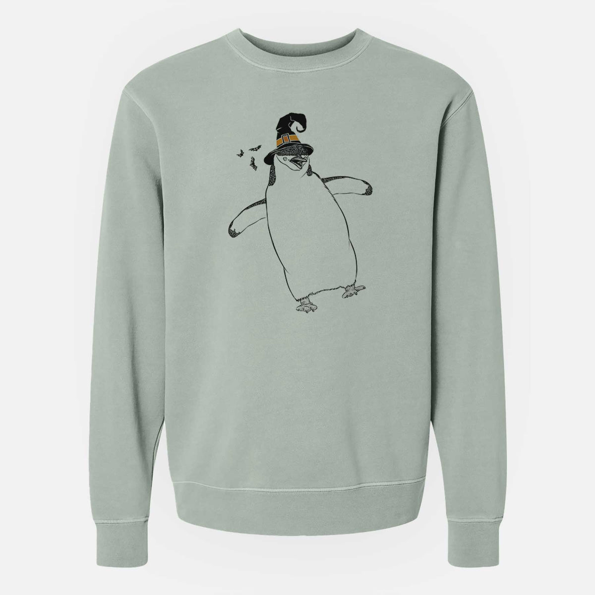 Witch Chive the Chinstrap Penguin - Unisex Pigment Dyed Crew Sweatshirt