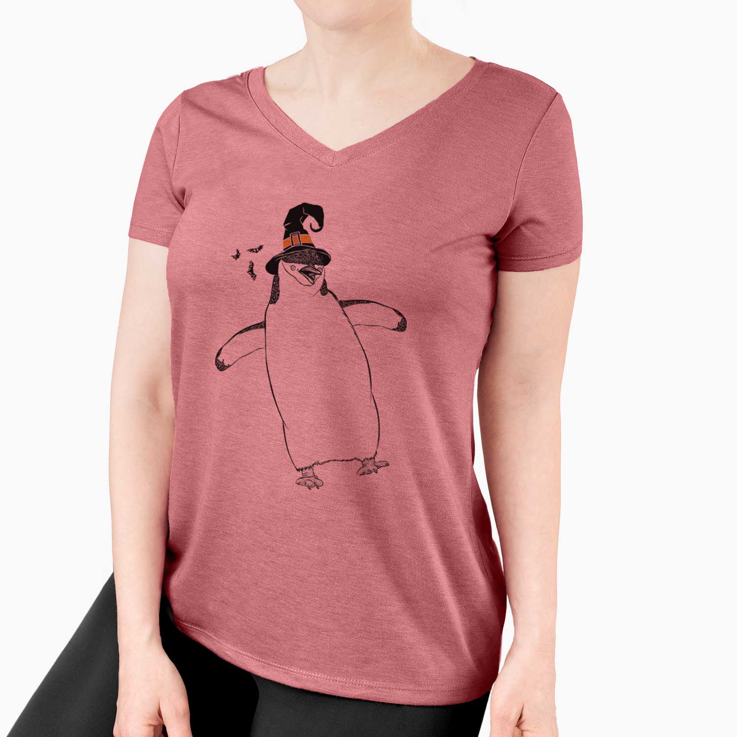 Witch Chive the Chinstrap Penguin - Women's V-neck Shirt