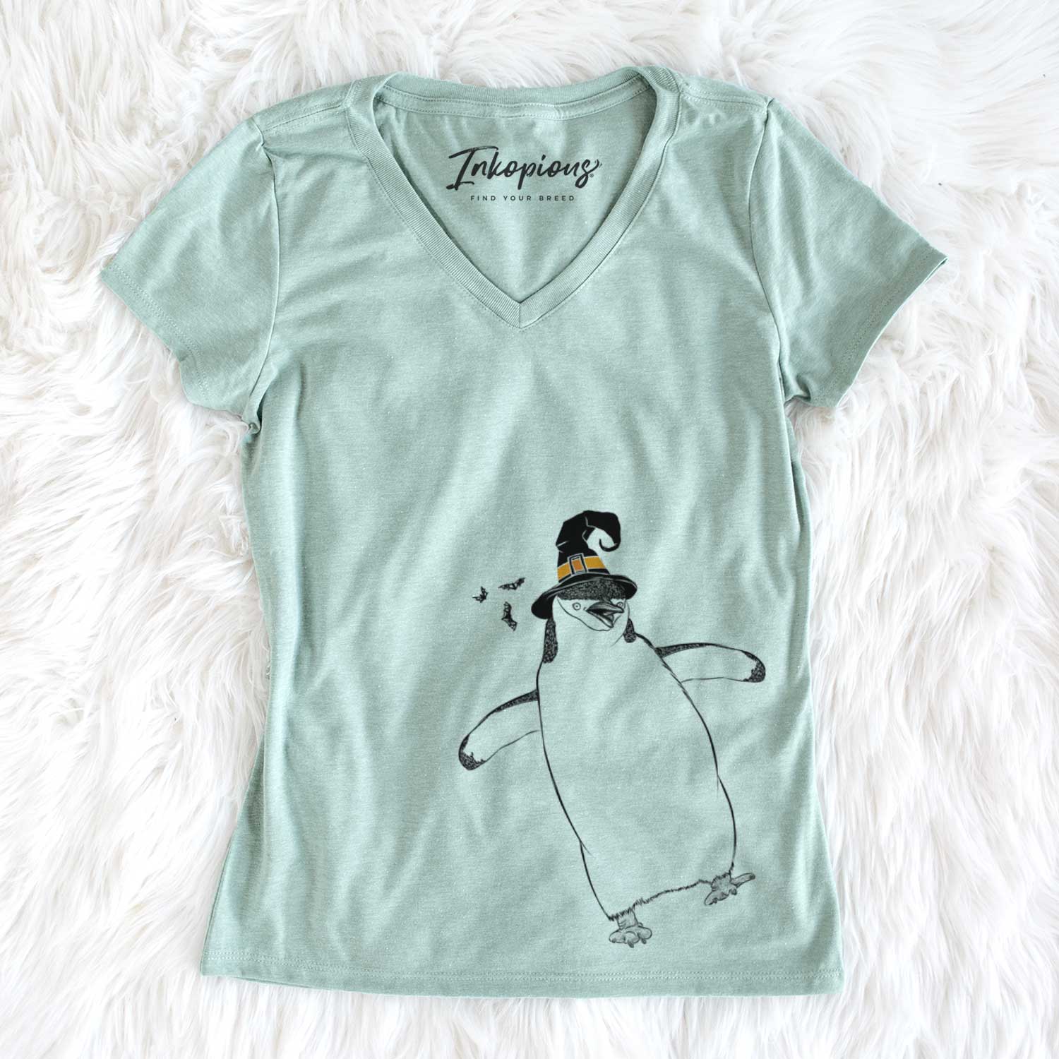 Witch Chive the Chinstrap Penguin - Women's V-neck Shirt