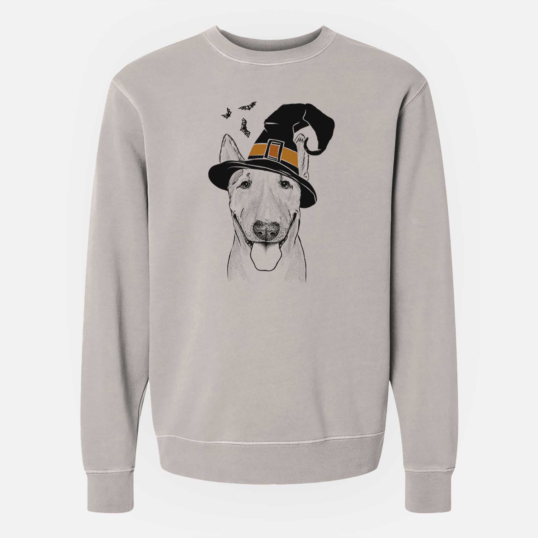 Witch Chloe the Bull Terrier - Unisex Pigment Dyed Crew Sweatshirt