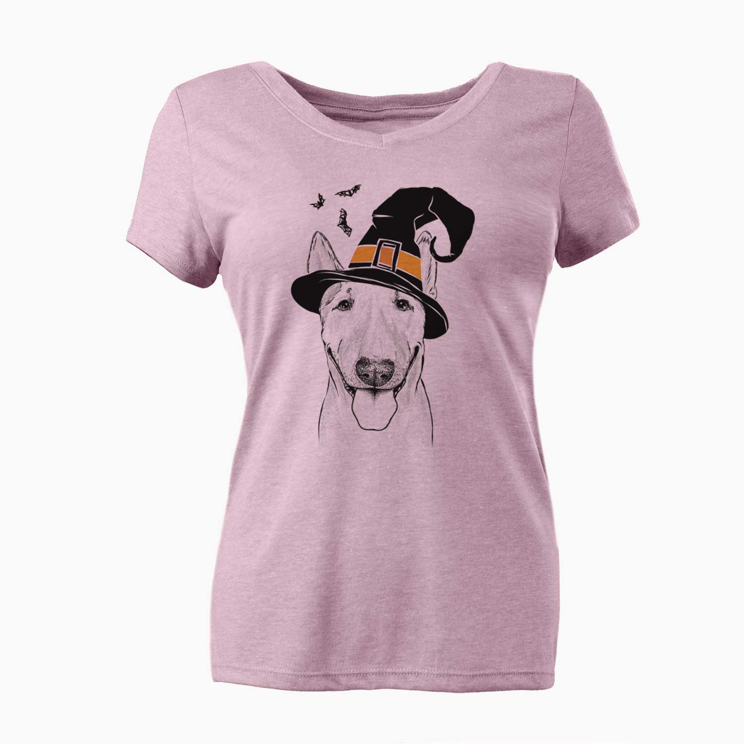 Witch Chloe the Bull Terrier - Women's V-neck Shirt