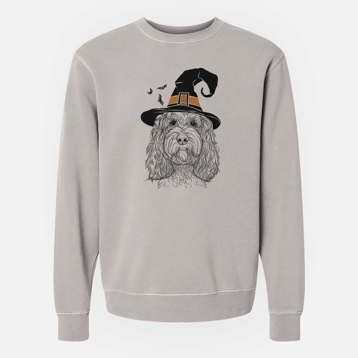 Witch Chloe the Cockapoo - Unisex Pigment Dyed Crew Sweatshirt